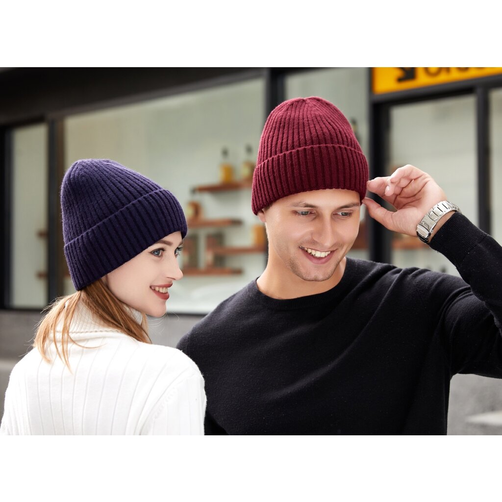 Su.B.dgn Winter-Beanie - Warm Muts - Zacht Rekbare Beanie - Unisex - Muts Dames - Muts Heren  –Blauw