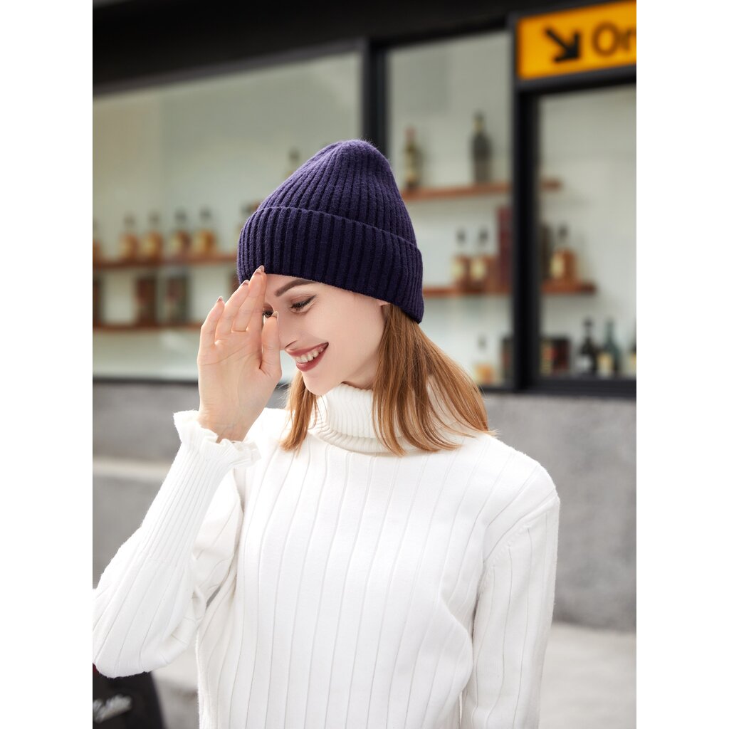 Su.B.dgn Winter-Beanie - Warm Muts - Zacht Rekbare Beanie - Unisex - Muts Dames - Muts Heren  –Blauw