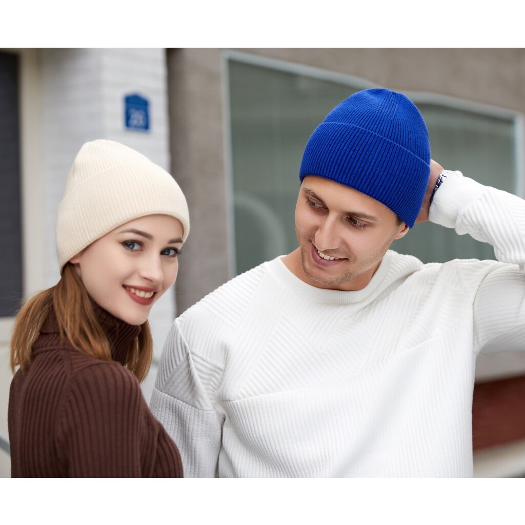 Su.B.dgn Mütze für Damen und Herren, Warme Strickmütze Damen, Beanie für den Winter - Beige