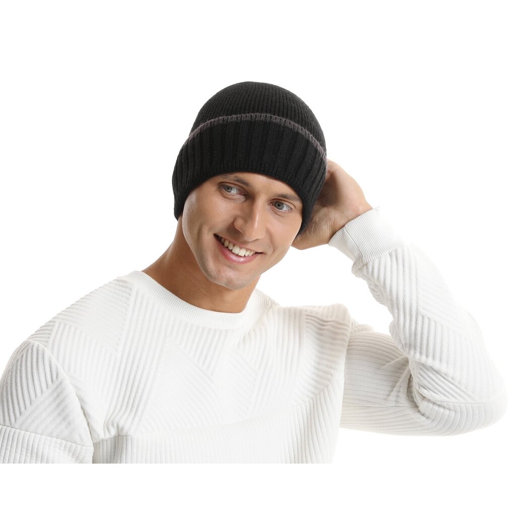 Su.B.dgn Beanie, Knit Cuffed, Winter Hat, Double Layer, Men and Women – Black