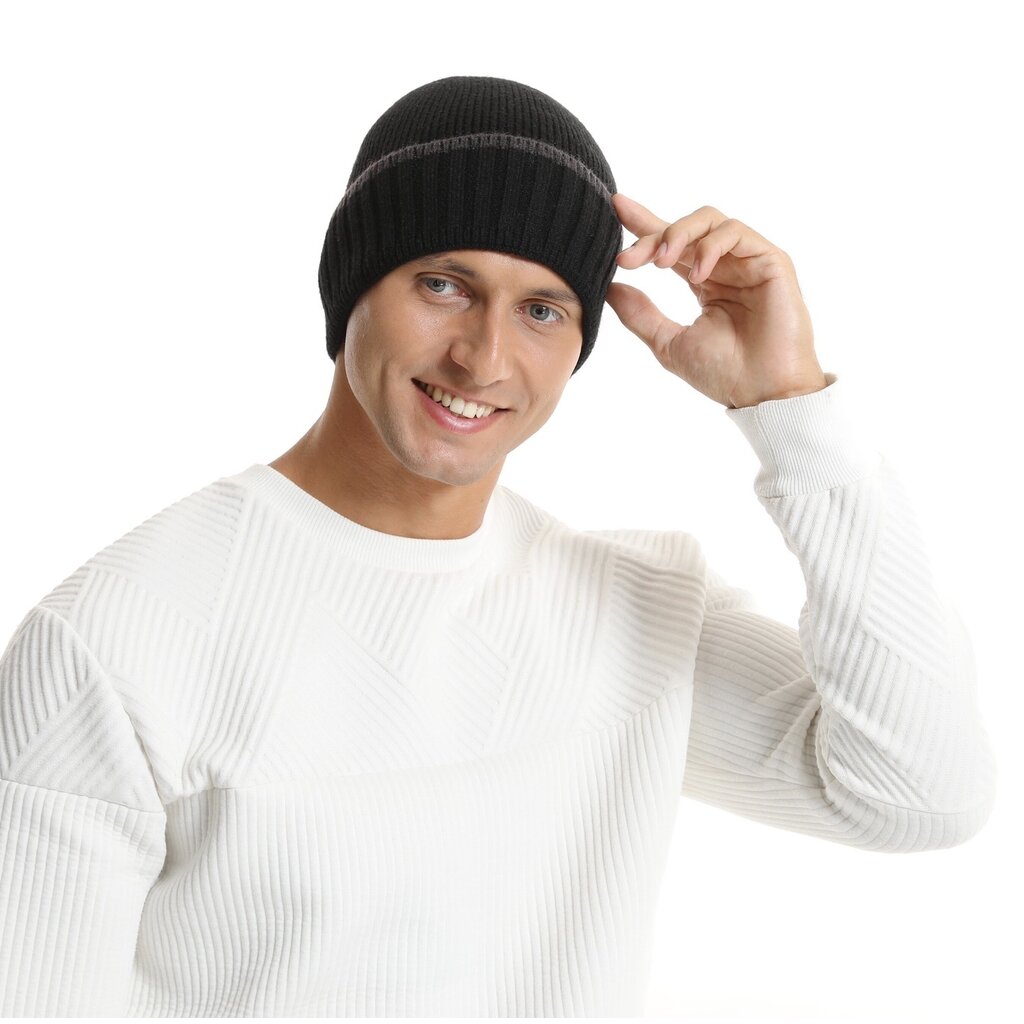 Su.B.dgn Beanie, Knit Cuffed, Winter Hat, Double Layer, Men and Women – Black