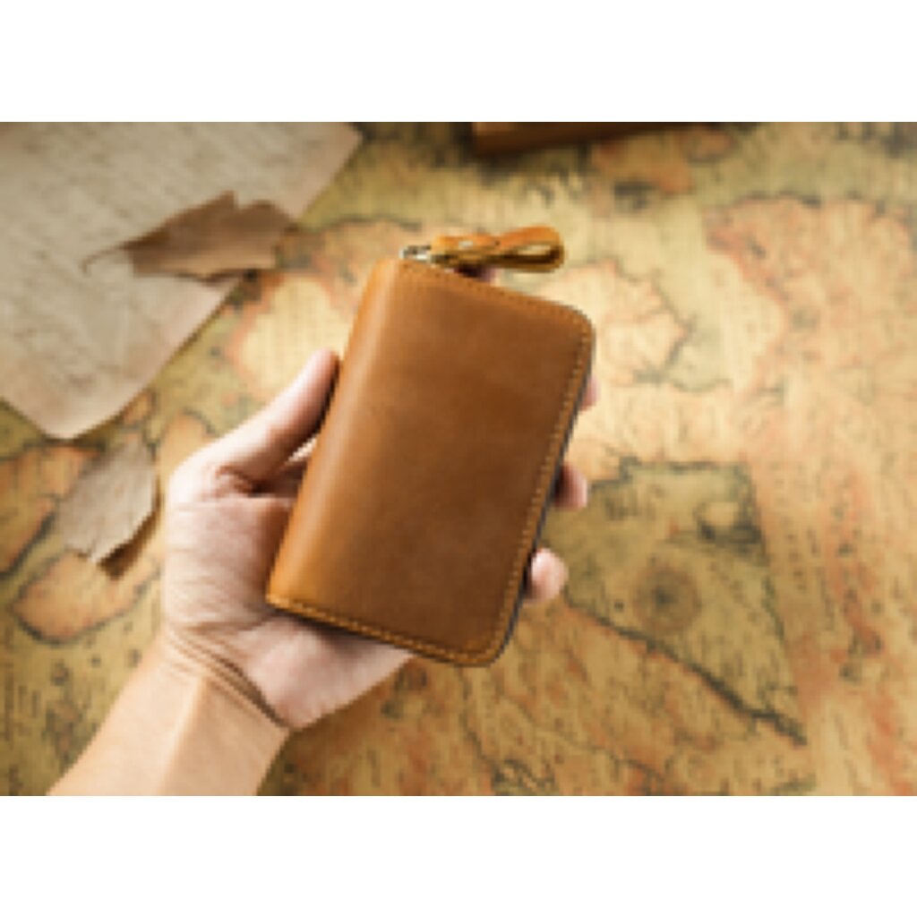 Su.B.dgn Premium Leather Key Case, Genuine Cowhide with Card Slot,  Fits Car Key Fob - Cognac