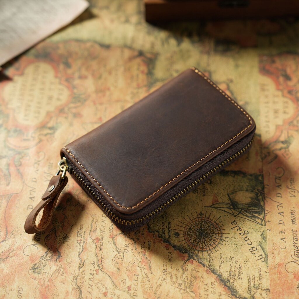 Su.B.dgn Premium Leather Key Case, Genuine Cowhide with Card Slot,  Fits Car Key Fob - Brown