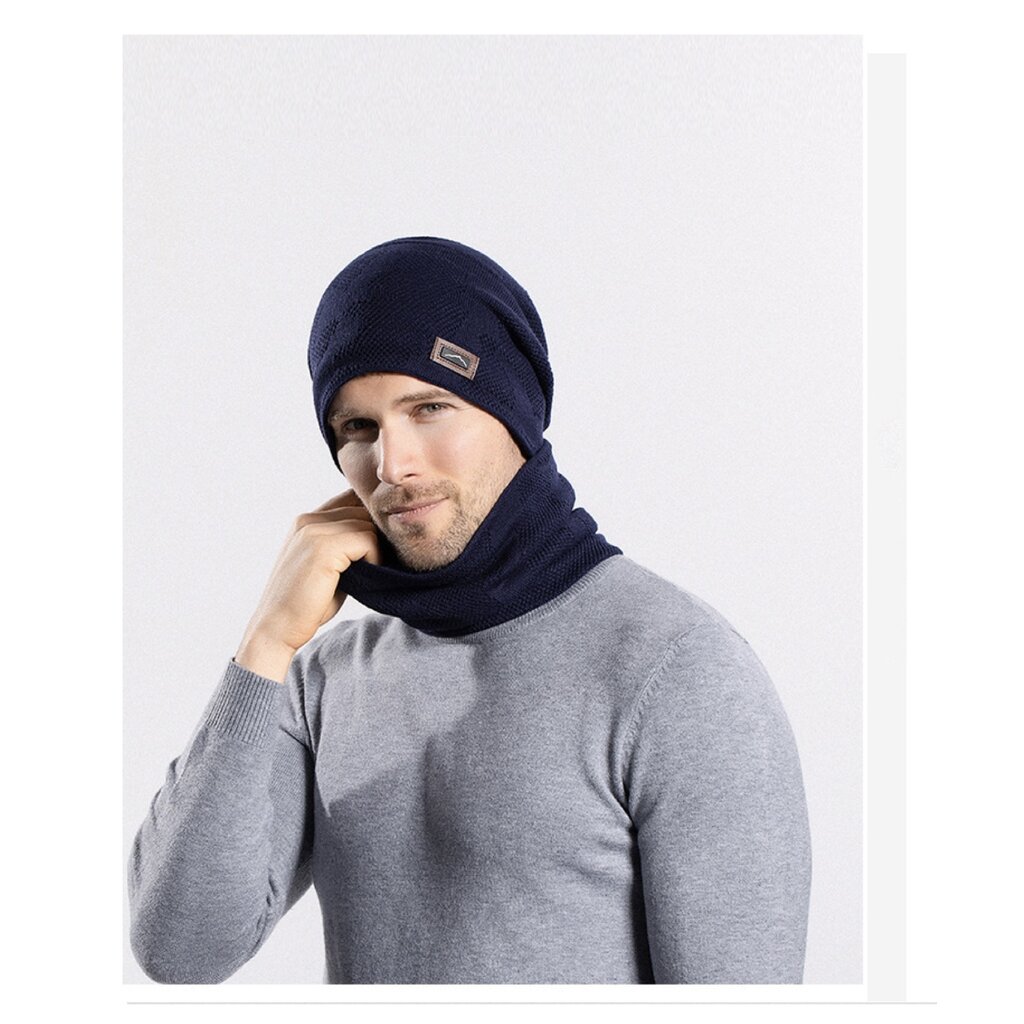 Su.B.dgn Beanie and Neck Warmer Set , Winter Hats, Skiing Tube Scarf, Double Layer,  Men Women, Unisex, One Size – Blue