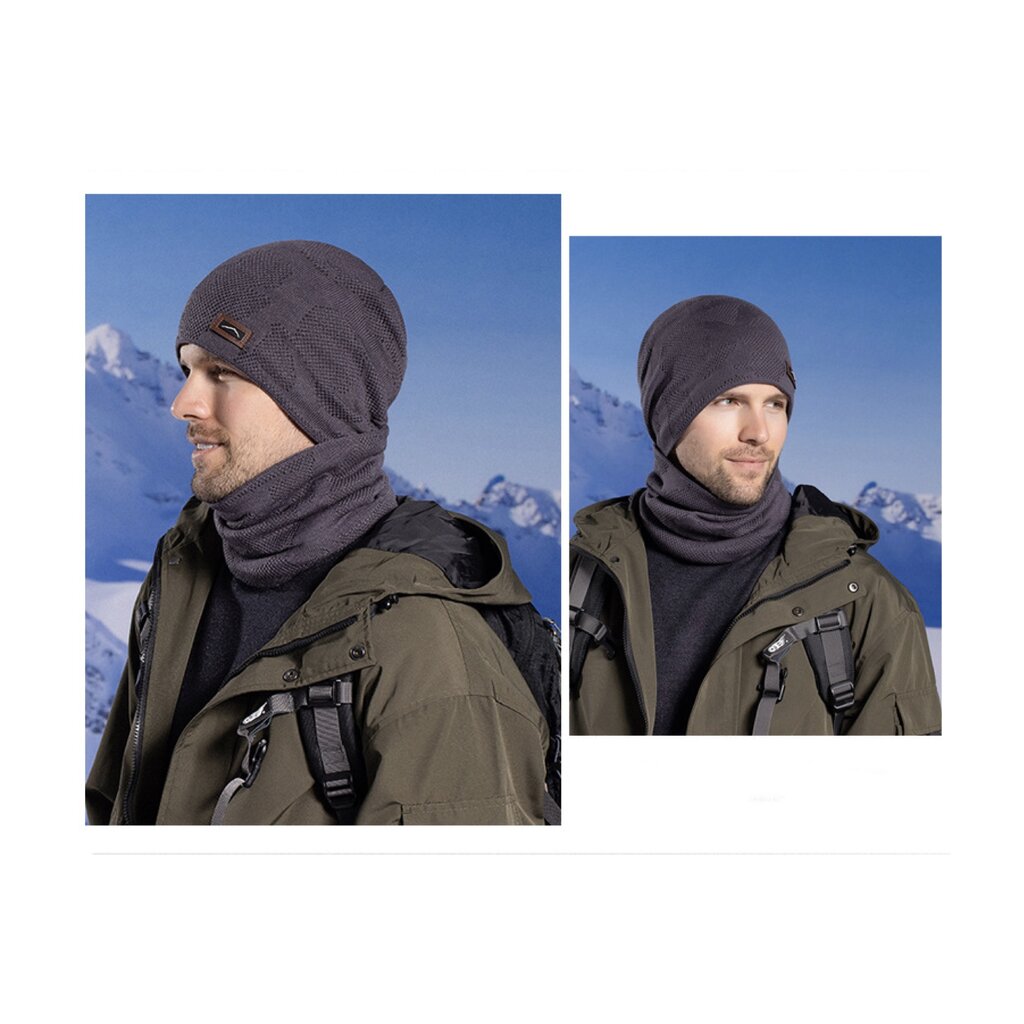 Su.B.dgn Beanie and Neck Warmer Set , Winter Hats, Skiing Tube Scarf, Double Layer,  Men Women, Unisex, One Size – Grey