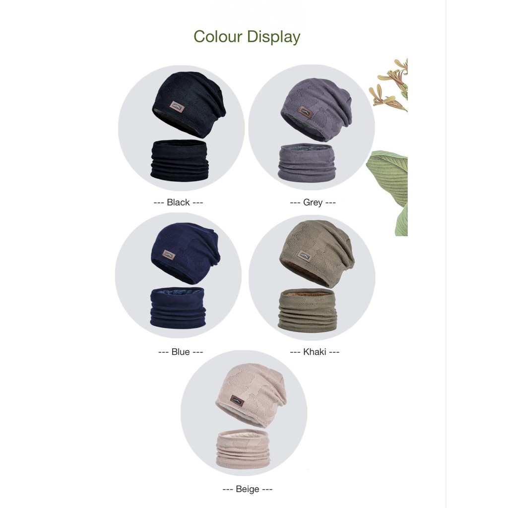 Su.B.dgn Beanie and Neck Warmer Set , Winter Hats, Skiing Tube Scarf, Double Layer,  Men Women, Unisex, One Size – Grey
