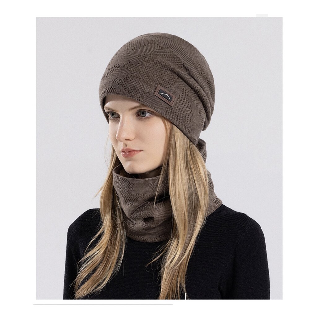 Su.B.dgn Beanie und Halswärmer Set, Mützen, Ski-Schlauchschal, Doppelschicht, Herren Damen, Unisex, Einheitsgröße – Khaki