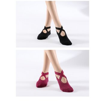 2 Pairs Yoga Sokken M0924 Black Red