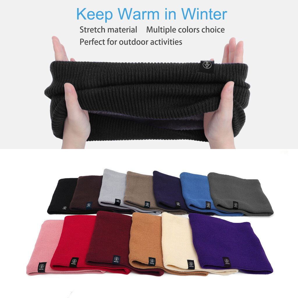 Su.B.dgn Neck Warmer, Men and Women, Sports Neck Gaiter, Skiing Tube Scarf, Double Layer - Brown