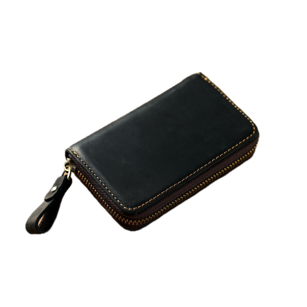 Su.B.dgn Premium Leather Key Case, Genuine Cowhide with Card Slot,  Fits Car Key Fob - Black