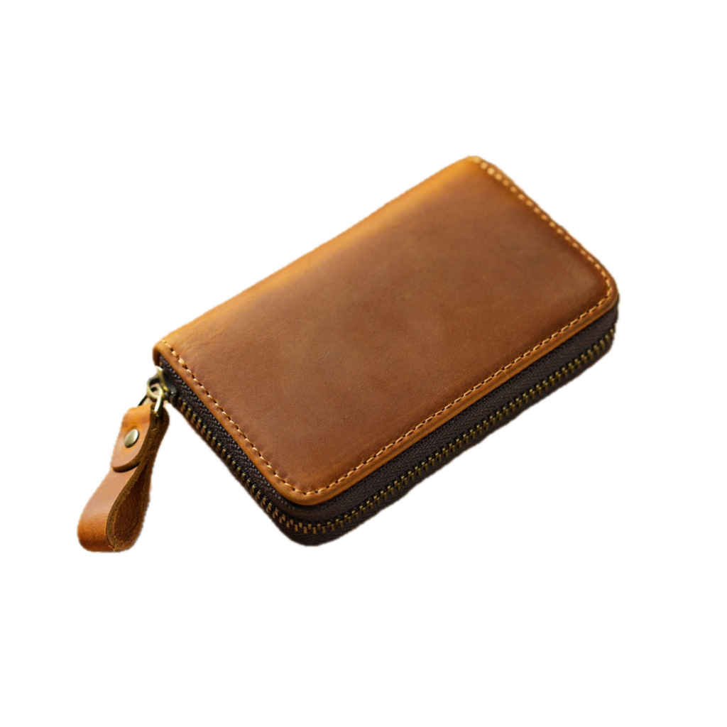 Su.B.dgn Premium Leather Key Case, Genuine Cowhide with Card Slot,  Fits Car Key Fob - Cognac