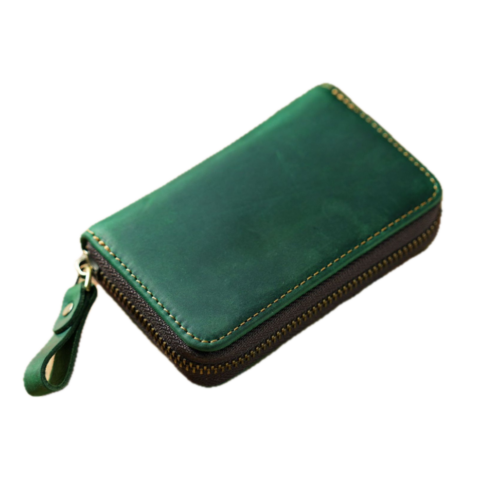 Su.B.dgn Premium Sleuteletui van Leer – Echt Runderleer met Kaartvak - Geschikt voor Autosleutel– Groen