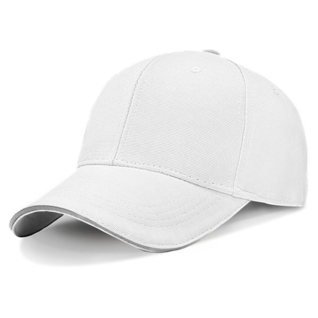 Su.B.dgn Baseball Cap, Reflective Edge, Trucker Hat, Adjustable 55-60 CM, 21-24 inch, Unisex – White