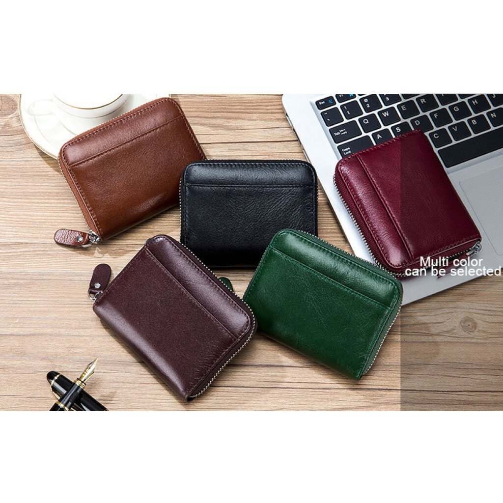 Su.B Cards Holder for Men, Wallet fits 12 Card Slots, RFID, Coin Pocket - Cognac