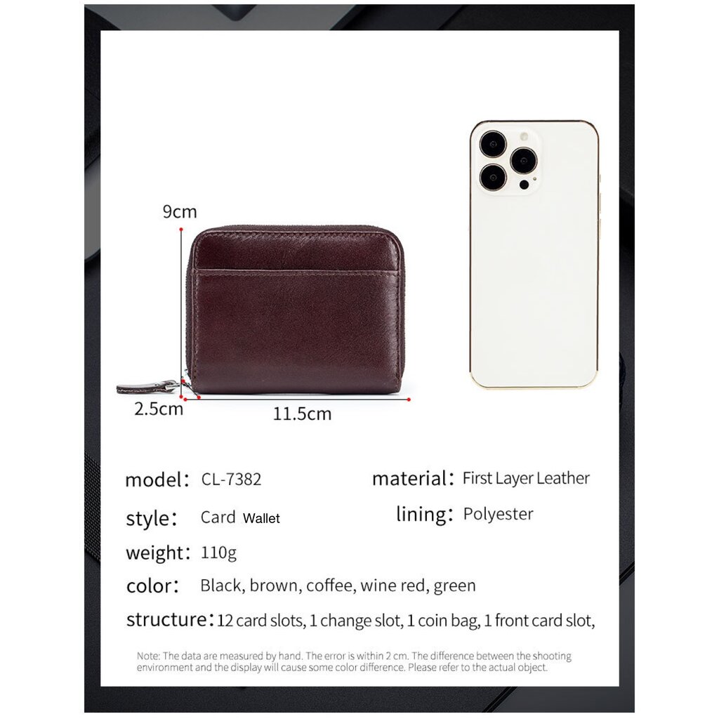 Su.B Cards Holder for Men, Wallet fits 12 Card Slots, RFID, Coin Pocket - Cognac