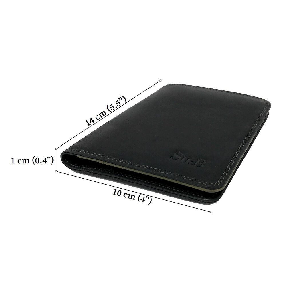 Su.B.dgn Premium Leren Paspoorthouder – Nederlands Design, RFID Bescherming, Duo-Kleur, 3 Kaartsleuven, Extra Vak - Bruin