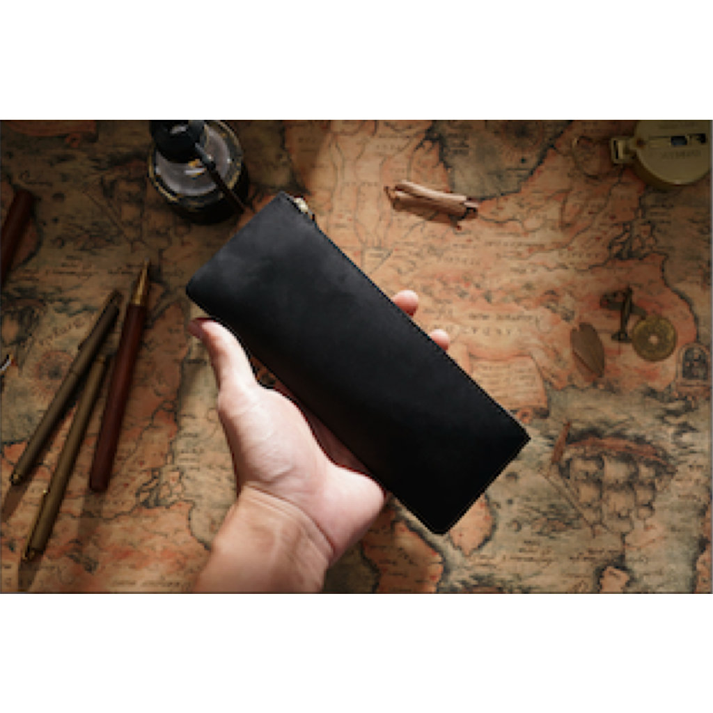 Su.B.dgn Leren Pennenzak – Ritssluiting Etui voor 10-15 Pennen, Compact & Lichtgewicht, Klassiek Design, Premium Kwaliteit  - Zwart
