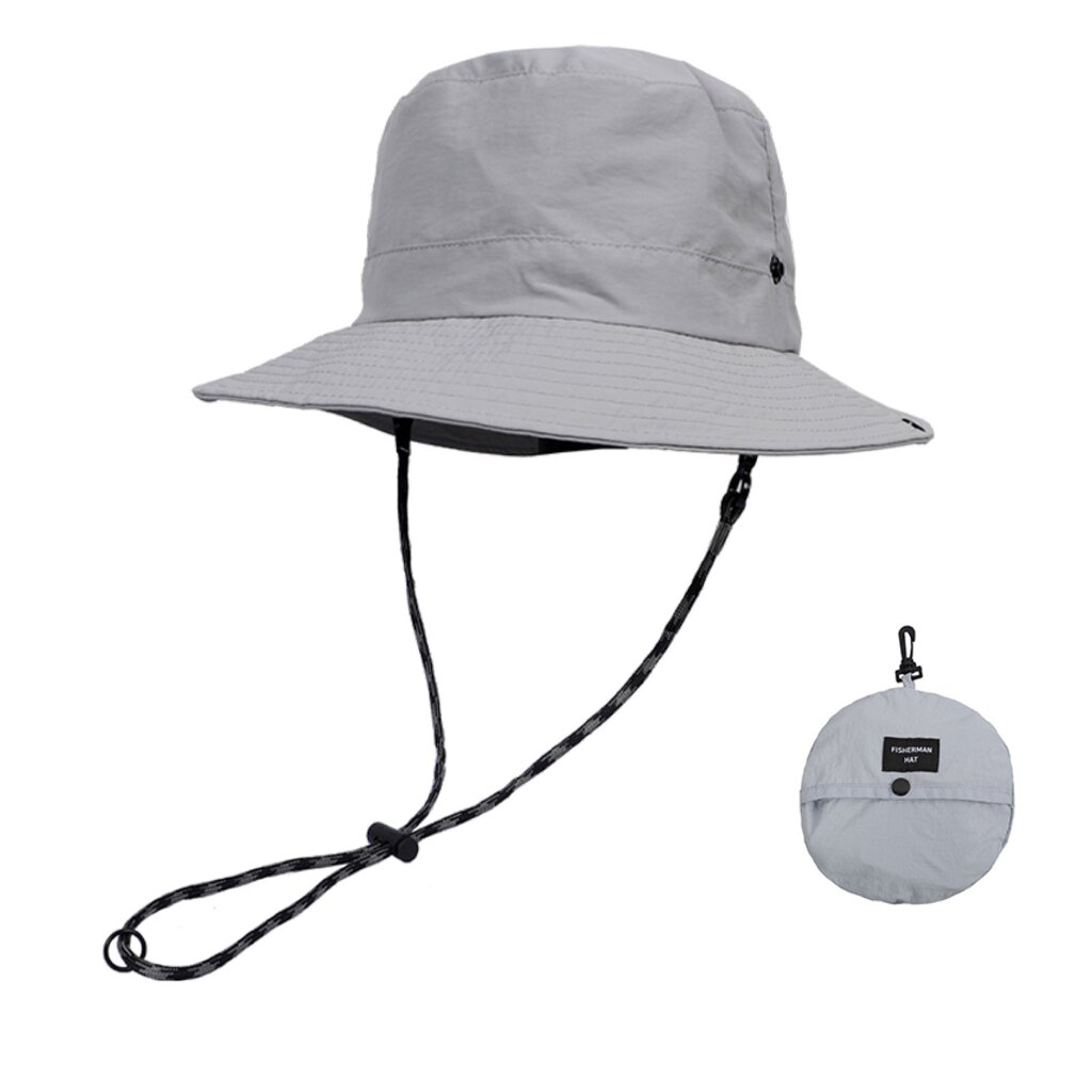 Su.B Sun Hat for Men Women, Bucket Hat, Cowboy Hat, Adjustable Size 20”-23” (52 - 58 cm) - Grey
