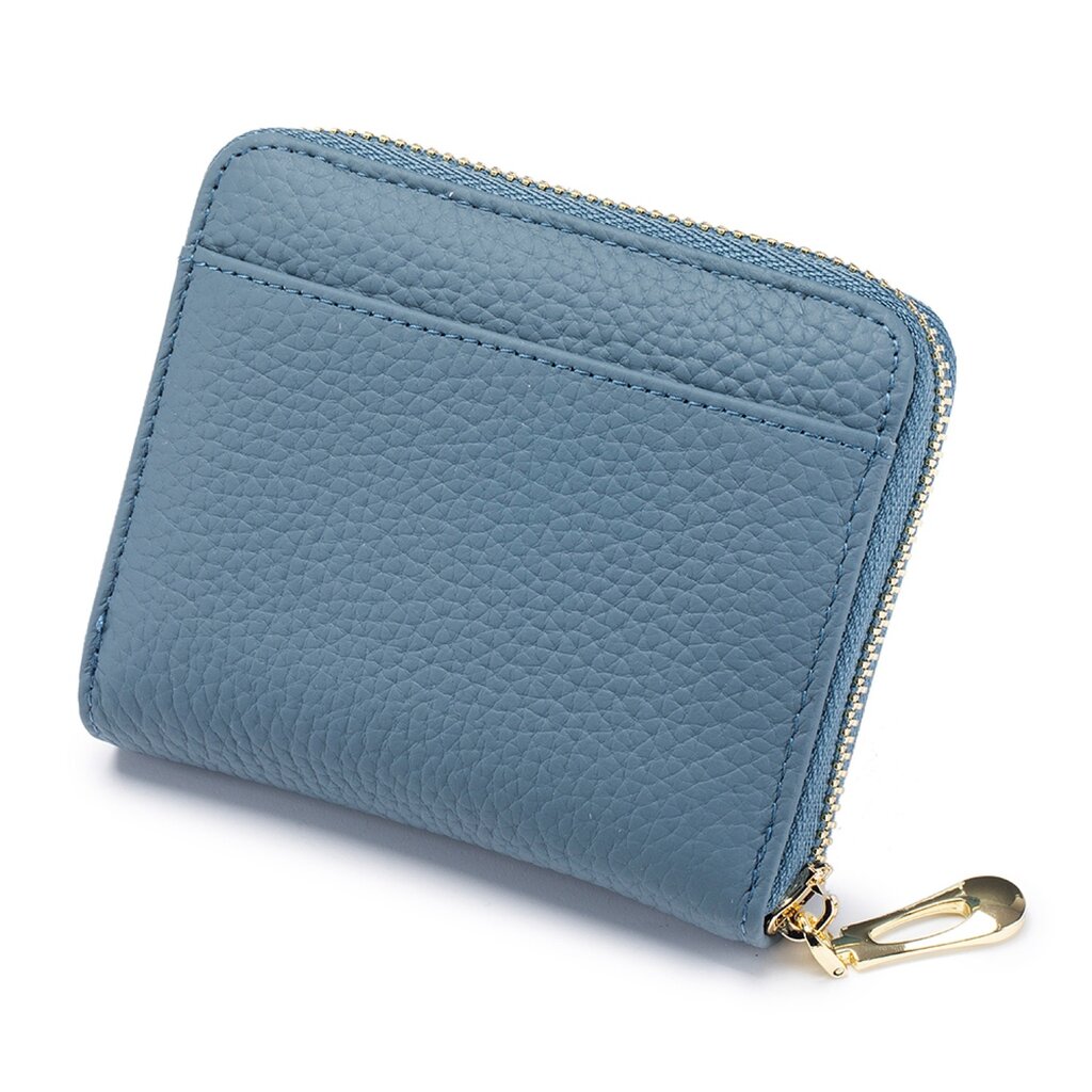 Su.B.dgn RFID Leather Wallet – Compact Zipper Card Holder, Coin and Money Pocket for Men and Women - Blue