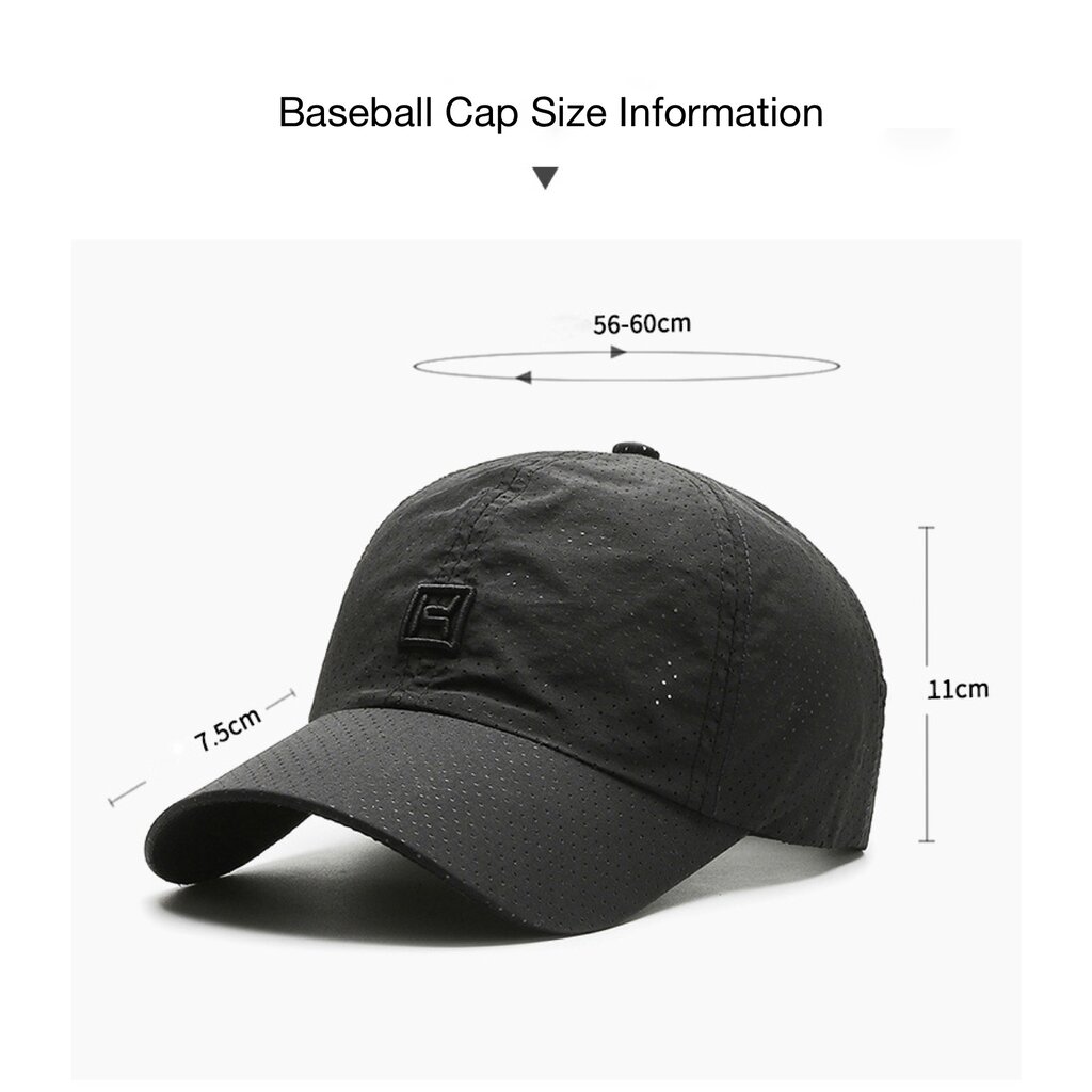 Su.B.dgn Perforated Baseball Cap – Breathable, Quick-Dry Sports Hat with Adjustable Fit and Sun Protection for Men and Women - White