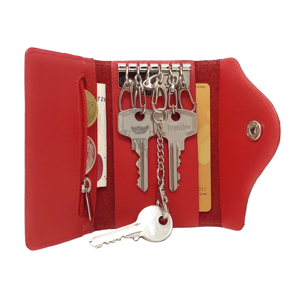 Su.B Tulip Key Holder, Compact Leather Key Case with Unique Design -  Black