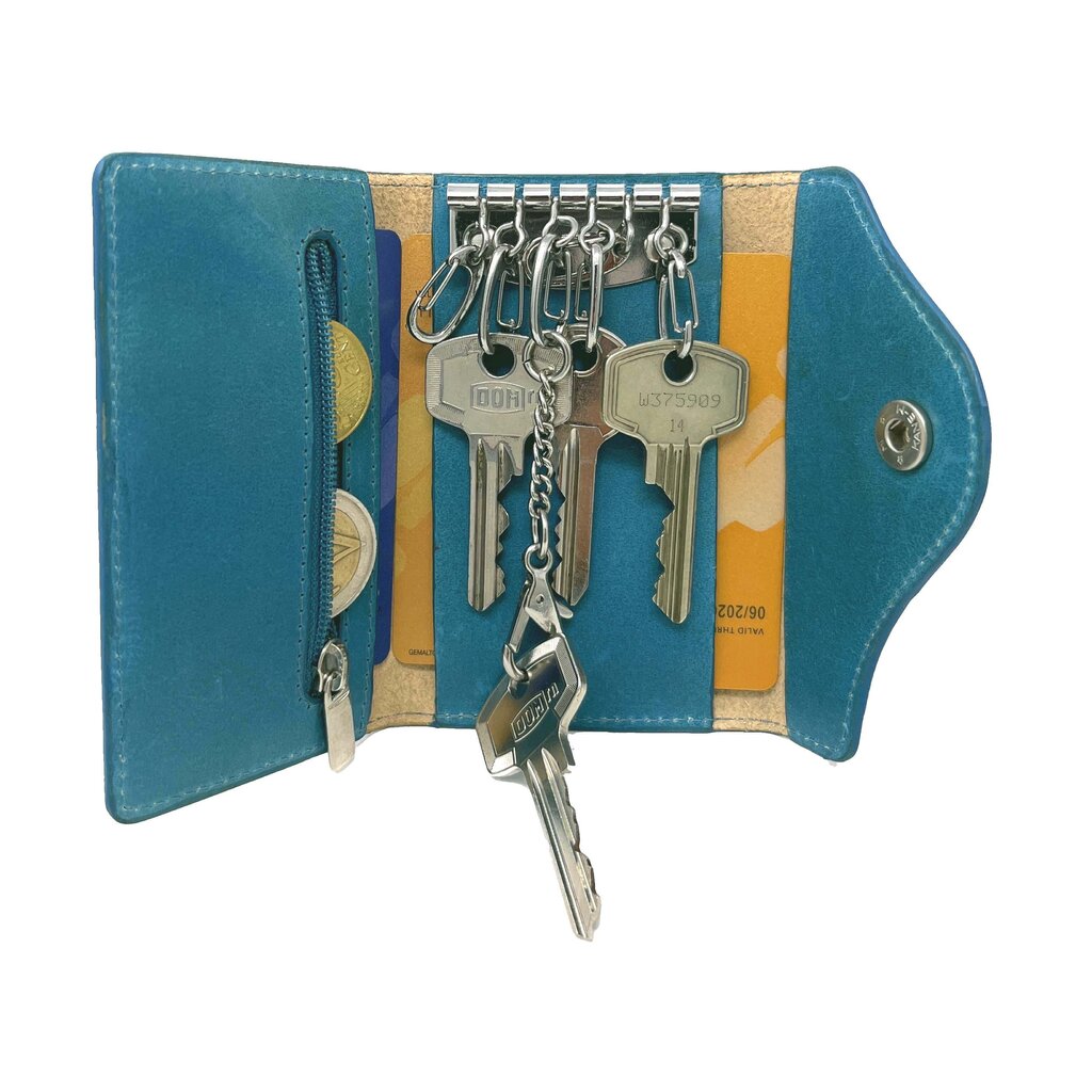 Su.B Tulip Key Holder, Compact Leather Key Case with Unique Design -  Black