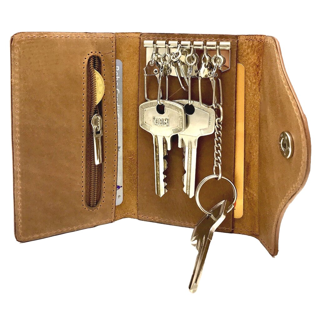 Su.B Tulip Key Holder, Compact Leather Key Case with Unique Design -  Black