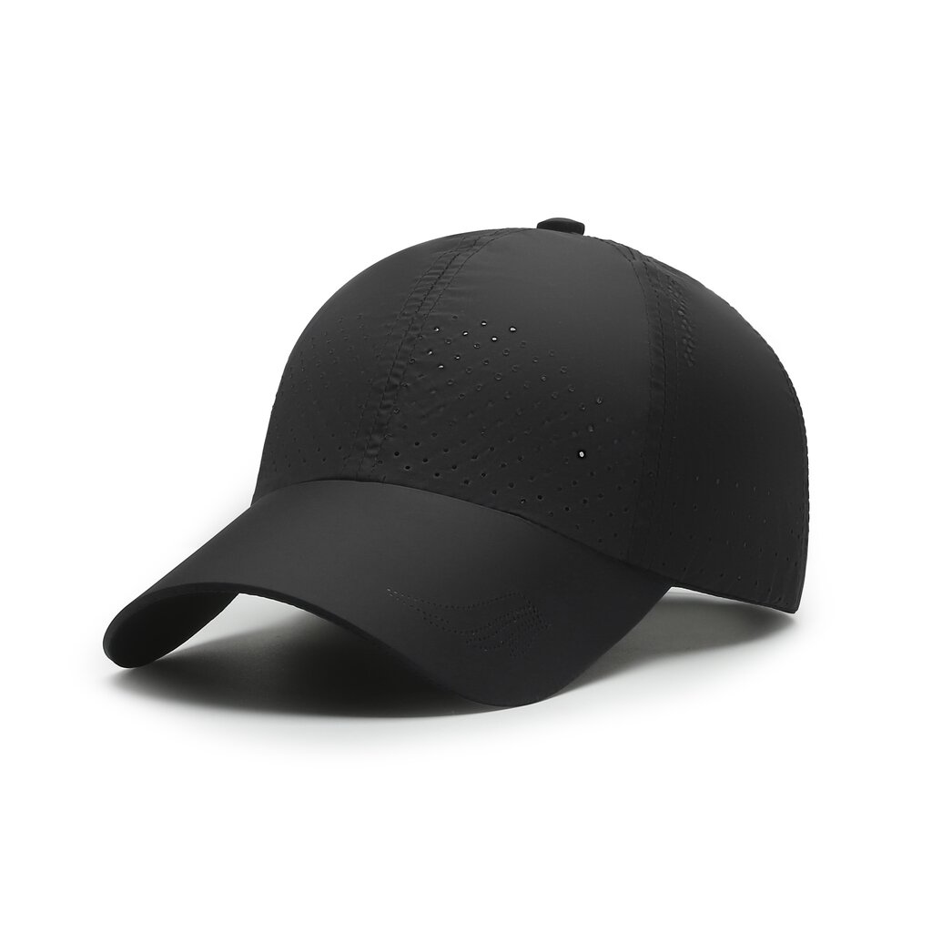 Su.B.dgn Perforierte Baseball Cap – Atmungsaktive, Schnell Trocknende Sportmütze mit Verstellbarem Sitz und UV-Schutz für Herren und Damen- Schwarz