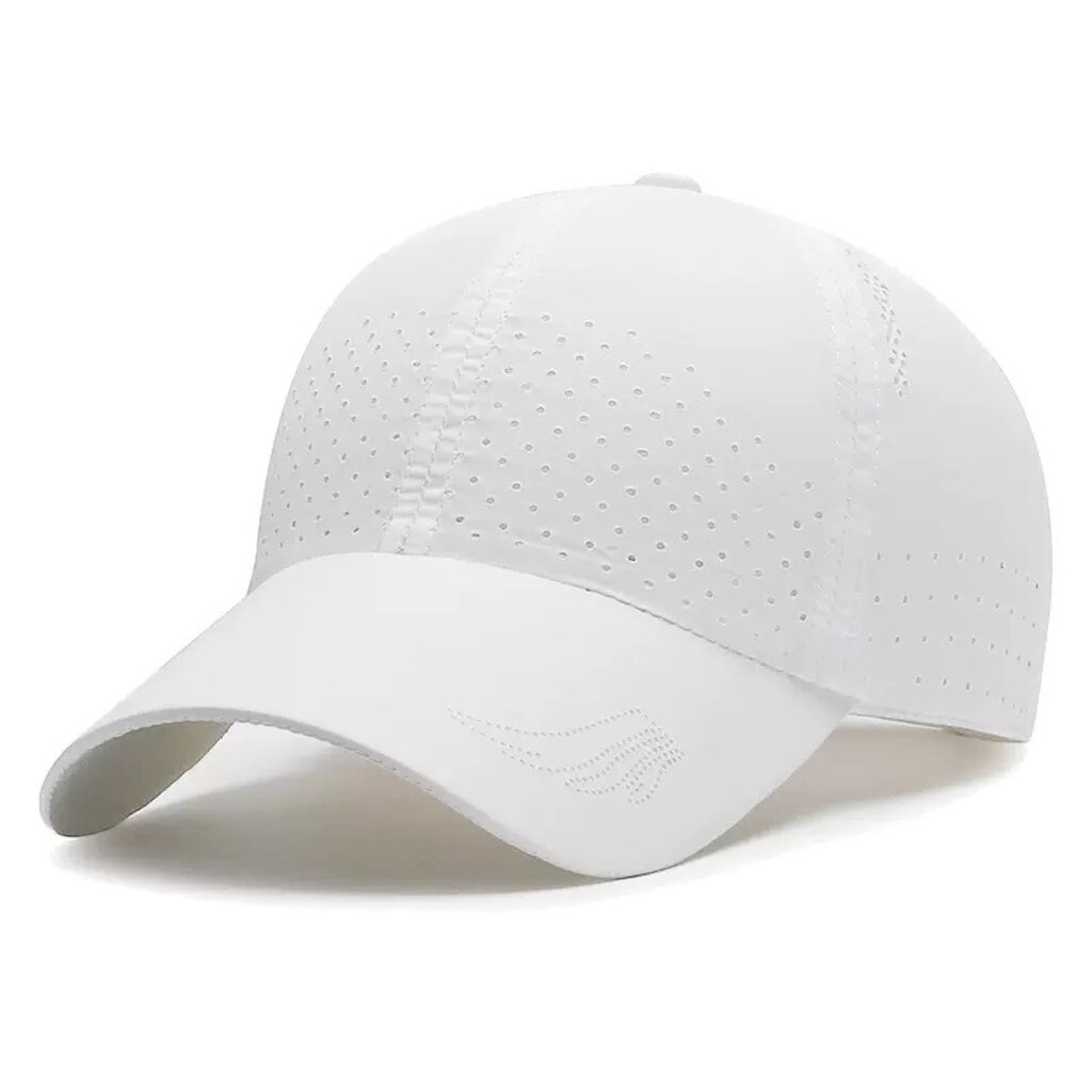 Su.B.dgn Perforated Baseball Cap – Breathable, Quick-Dry Sports Hat with Adjustable Fit and Sun Protection for Men and Women - White