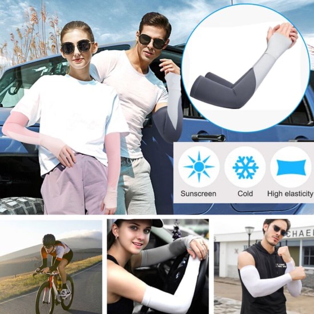 Su.B.dgn 2 Pairs  of Cycling Arm Warmers – Running Arm Sleeves - Unisex – UV Protect Sport Sleeves – One Size