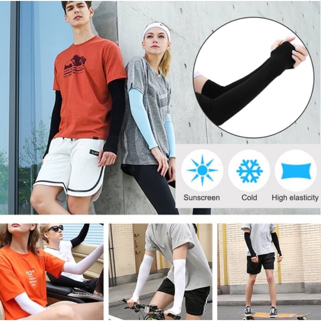 Su.B.dgn 3 Pairs of Cycling Arm Warmers – Running Arm Sleeves - Men – UV Protect Sport Sleeves – One Size