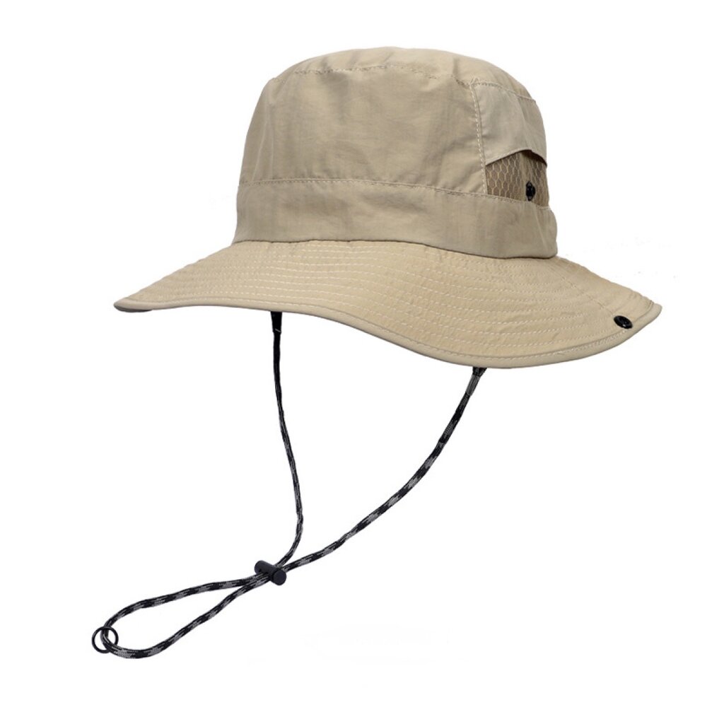 Su.B.dgn Zonnehoed, Bucket Hat, Cowboy Hoed voor Dames und Heren, Verstelbare Maat 55 - 62  cm, UV-bescherming, Snel Droog, One Size – Beige