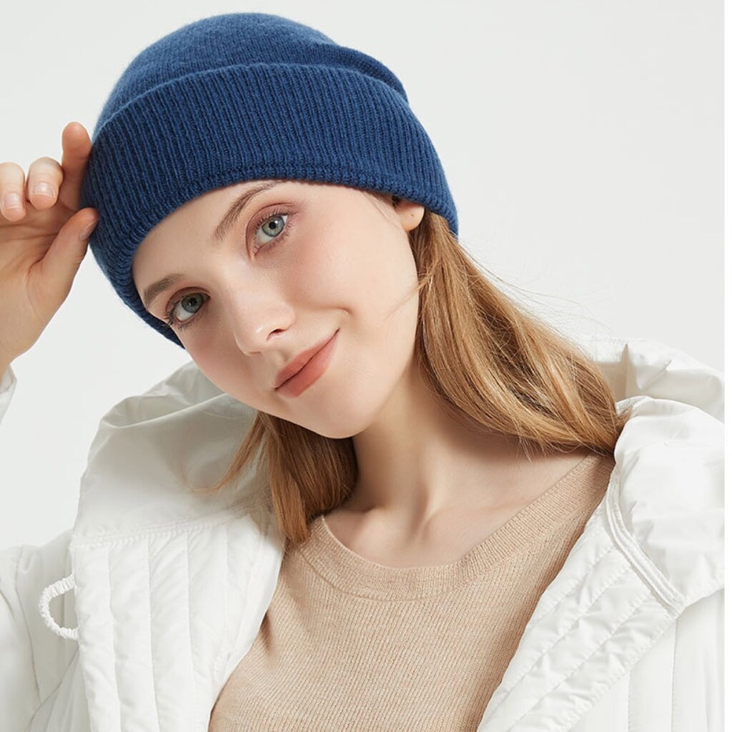 Su.B.dgn Wollen Beanie Muts – Wintermuts – Beanie Heren – Beanie Dames – Zachte Gebreide Muts – Warme Unisex Muts – One Size  – Blauw