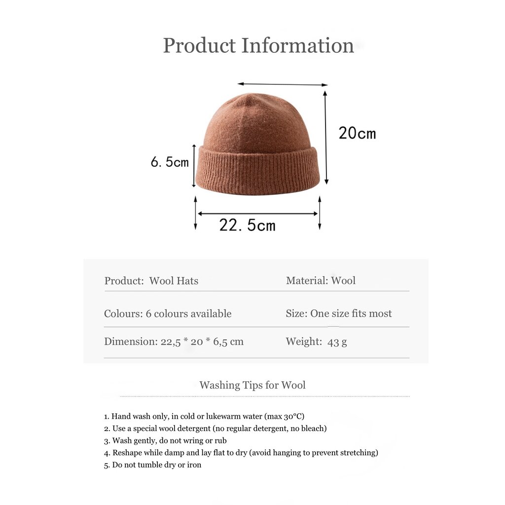 Su.B.dgn Wollen Beanie Muts – Wintermuts – Beanie Heren – Beanie Dames – Zachte Gebreide Muts – Warme Unisex Muts – One Size  – Grijs