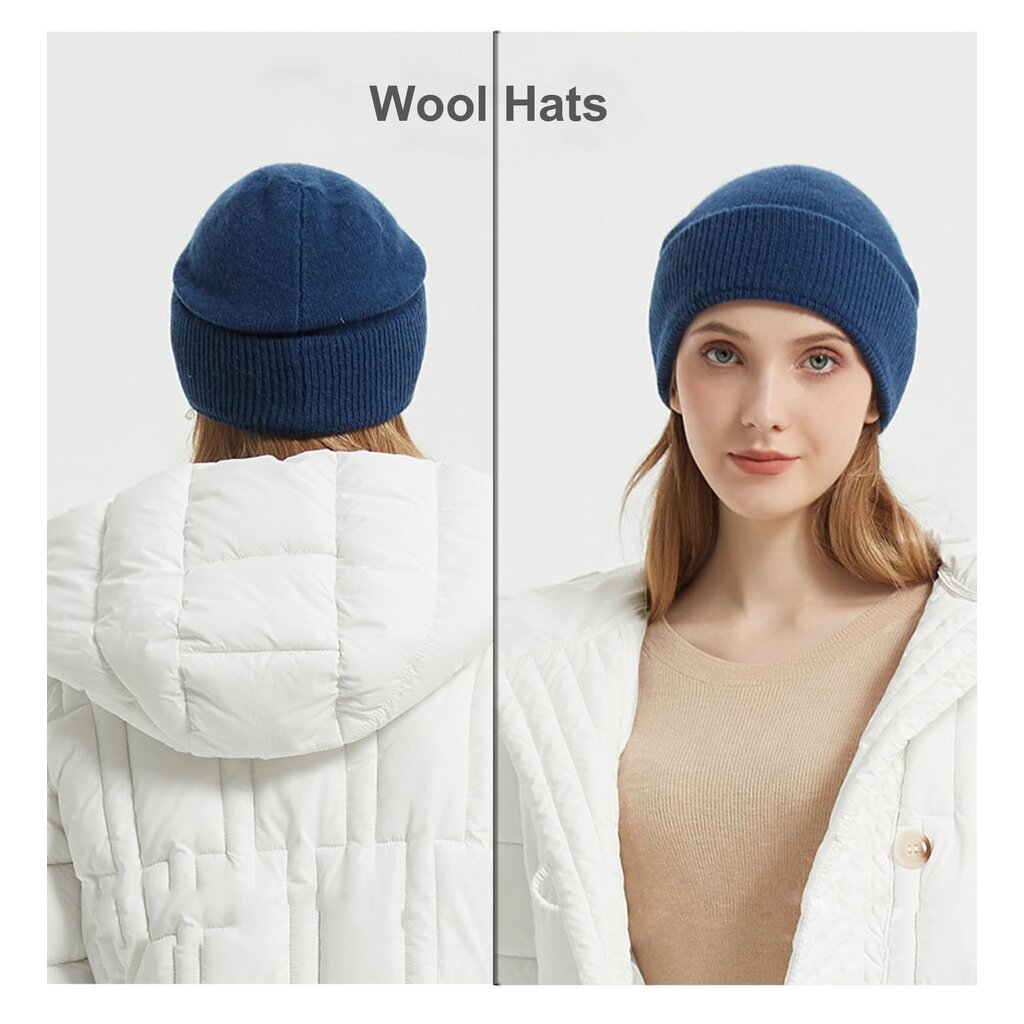 Su.B.dgn Wool Beanie Hat – Winter Hat – Men’s Beanie – Women’s Beanie – Warm Soft Knit Cap – Lightweight Wool Beanie – One Size – Grey