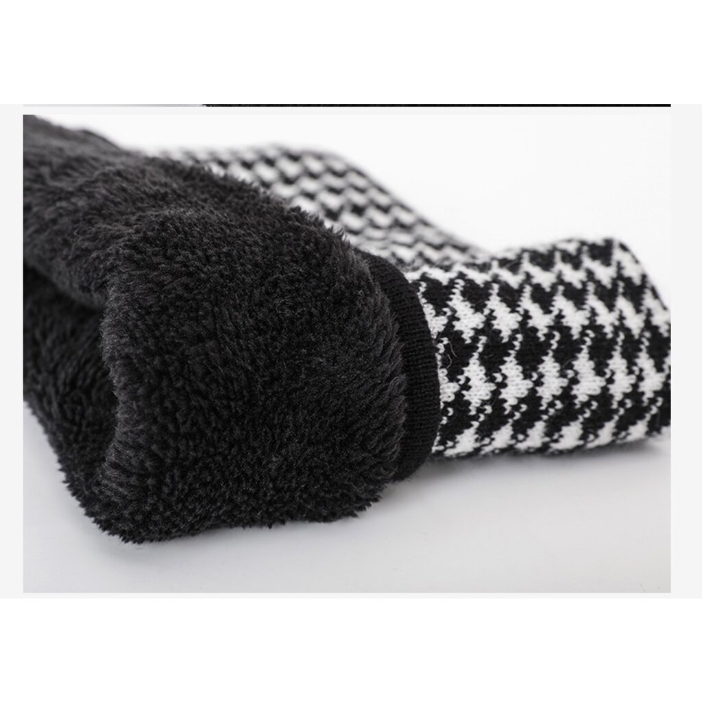 Su.B.dgn Neck Warmer – Winter Gaiter – Warm Double-Layer Knit Tube Scarf for Men & Women – One Size – Black Grey Patten 05
