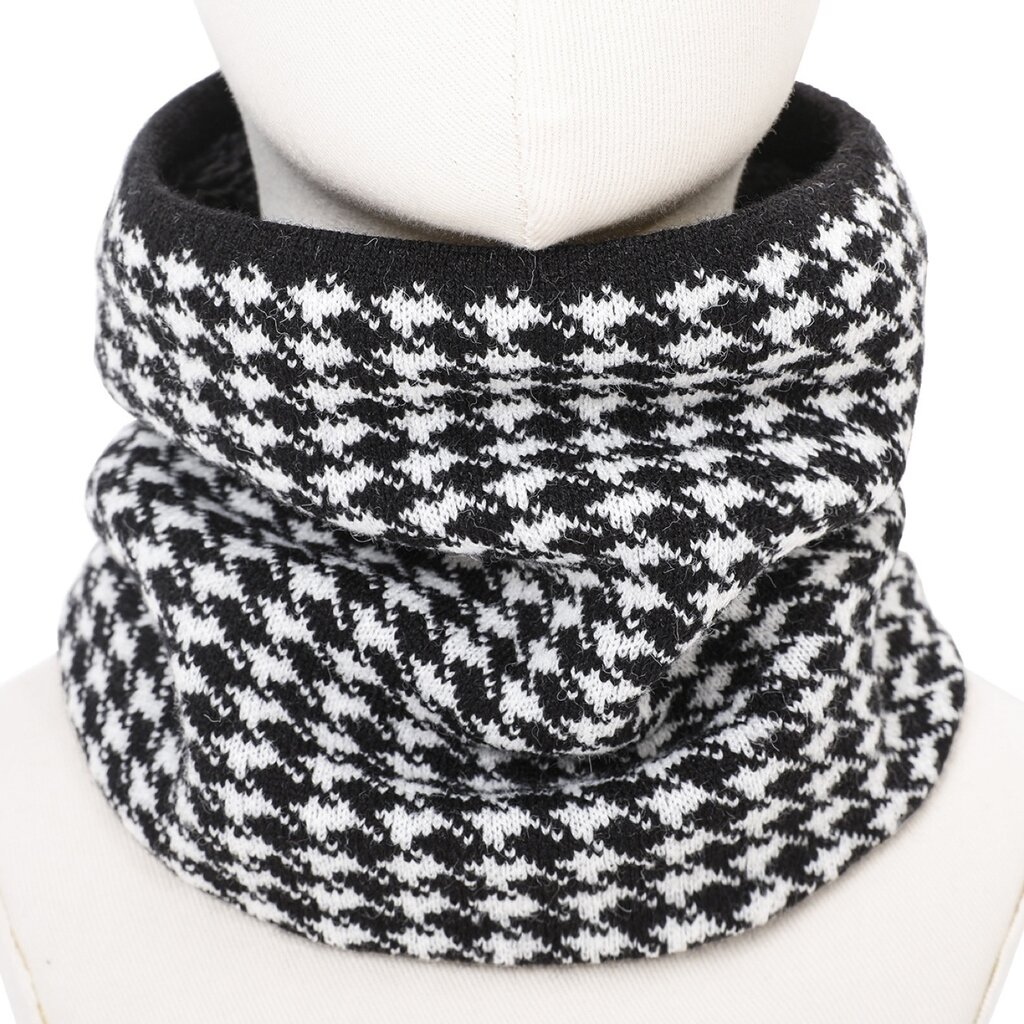 Su.B.dgn Neck Warmer – Winter Gaiter – Warm Double-Layer Knit Tube Scarf for Men & Women – One Size – Black Grey Patten 05