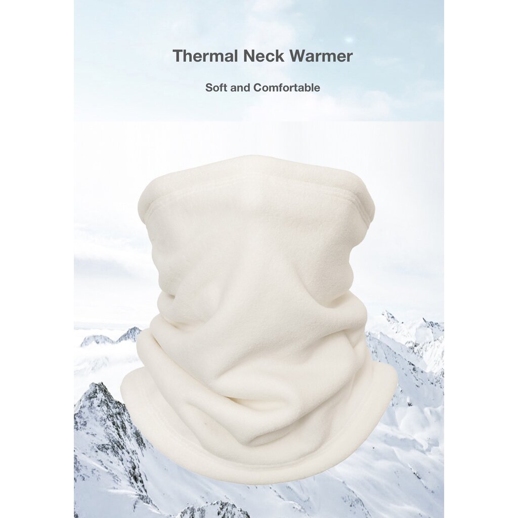 Su.B.dgn Verstelbare Fleece Nekwarmer – Winter Buff Sjaal met Drukknopen, Warme Nekmuts voor Heren & Dames - Wit