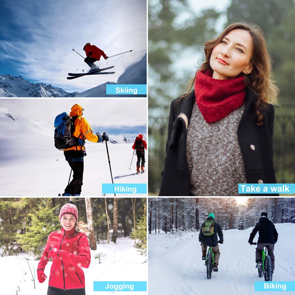 Su.B.dgn Verstellbarer Fleece Nackenwärmer – Winter Schlauchschal mit Knopfverschluss, Weicher Thermo Buff für Damen & Herren - Blau