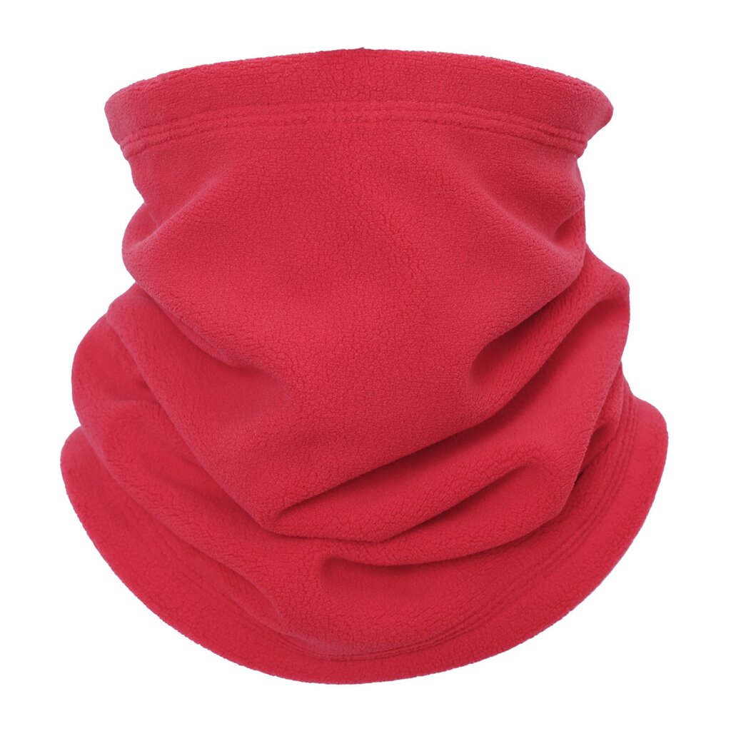 Su.B.dgn Adjustable Fleece Neck Warmer – Winter Buff Scarf with Button Closure, Soft Thermal Neck Gaiter for Men & Women - Red