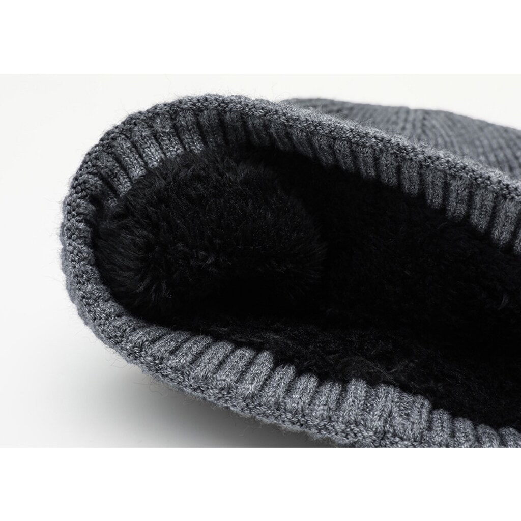 Su.B.dgn Winter Beanie Mütze Herren Damen – Strickmütze mit Fleecefutter – One Size - Schwarz