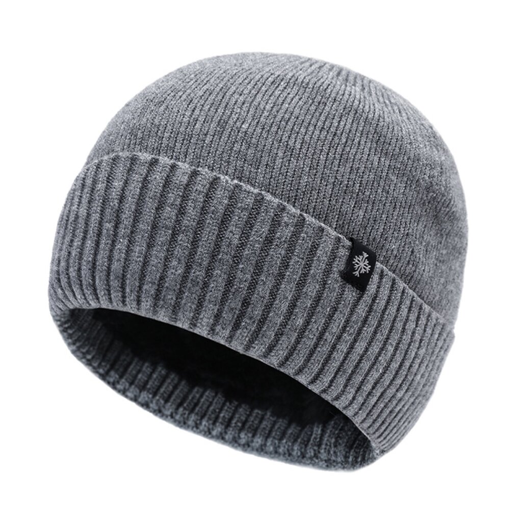 Su.B.dgn Winter Beanie Mütze Herren Damen – Strickmütze mit Fleecefutter – One Size - Grau