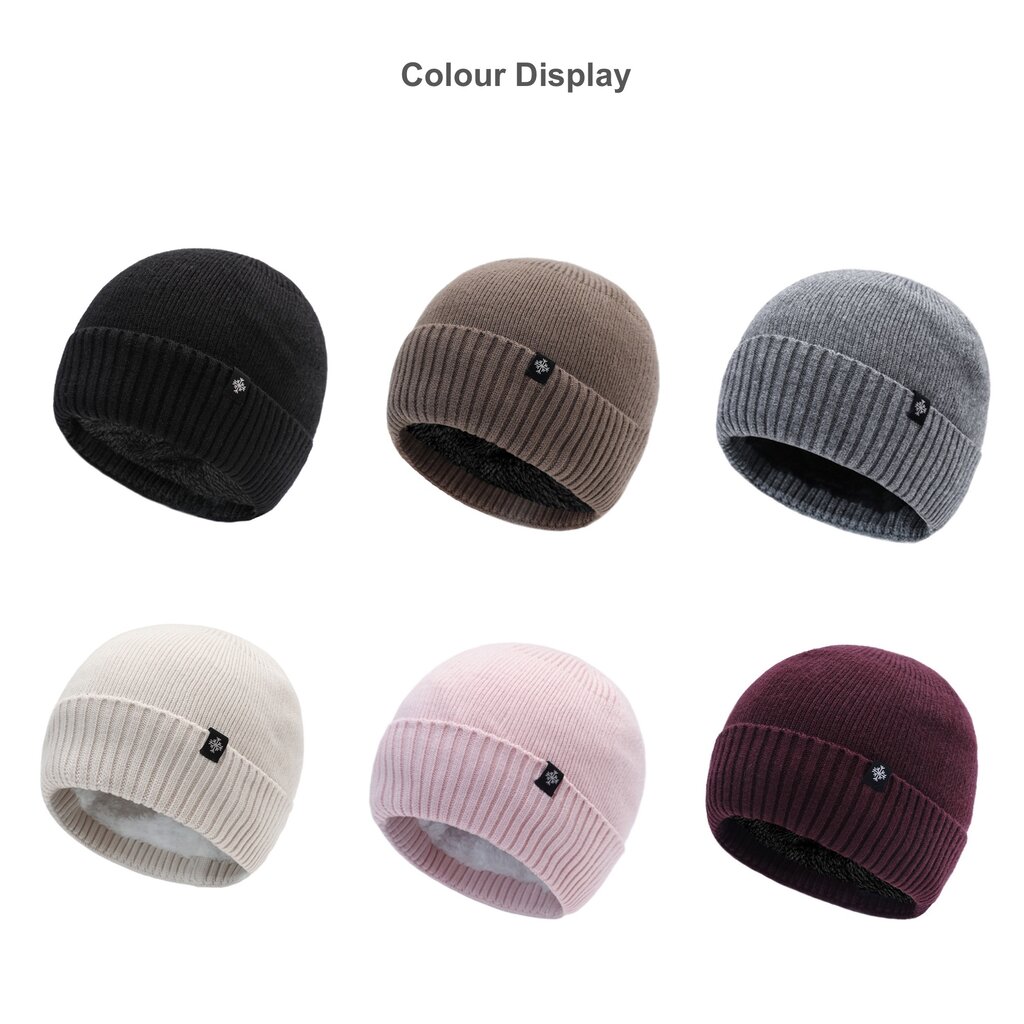 Su.B.dgn 2 Pieces Winter Beanie Mütze Herren Damen – Strickmütze mit Fleecefutter – One Size - Weiß + Schwarz