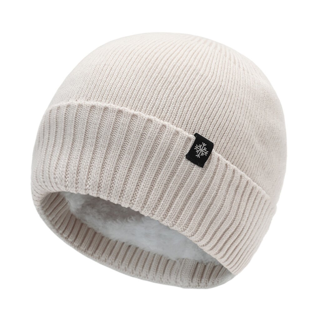 Su.B.dgn 2 Pieces Winter Beanie Mütze Herren Damen – Strickmütze mit Fleecefutter – One Size - Weiß + Schwarz