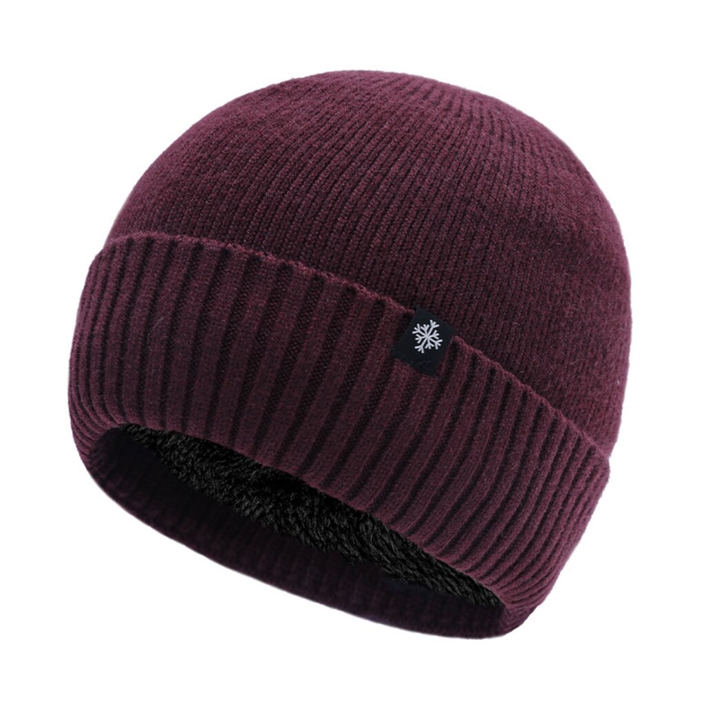 Su.B.dgn Winter Beanie Mütze Herren Damen – Strickmütze mit Fleecefutter – One Size - Rot