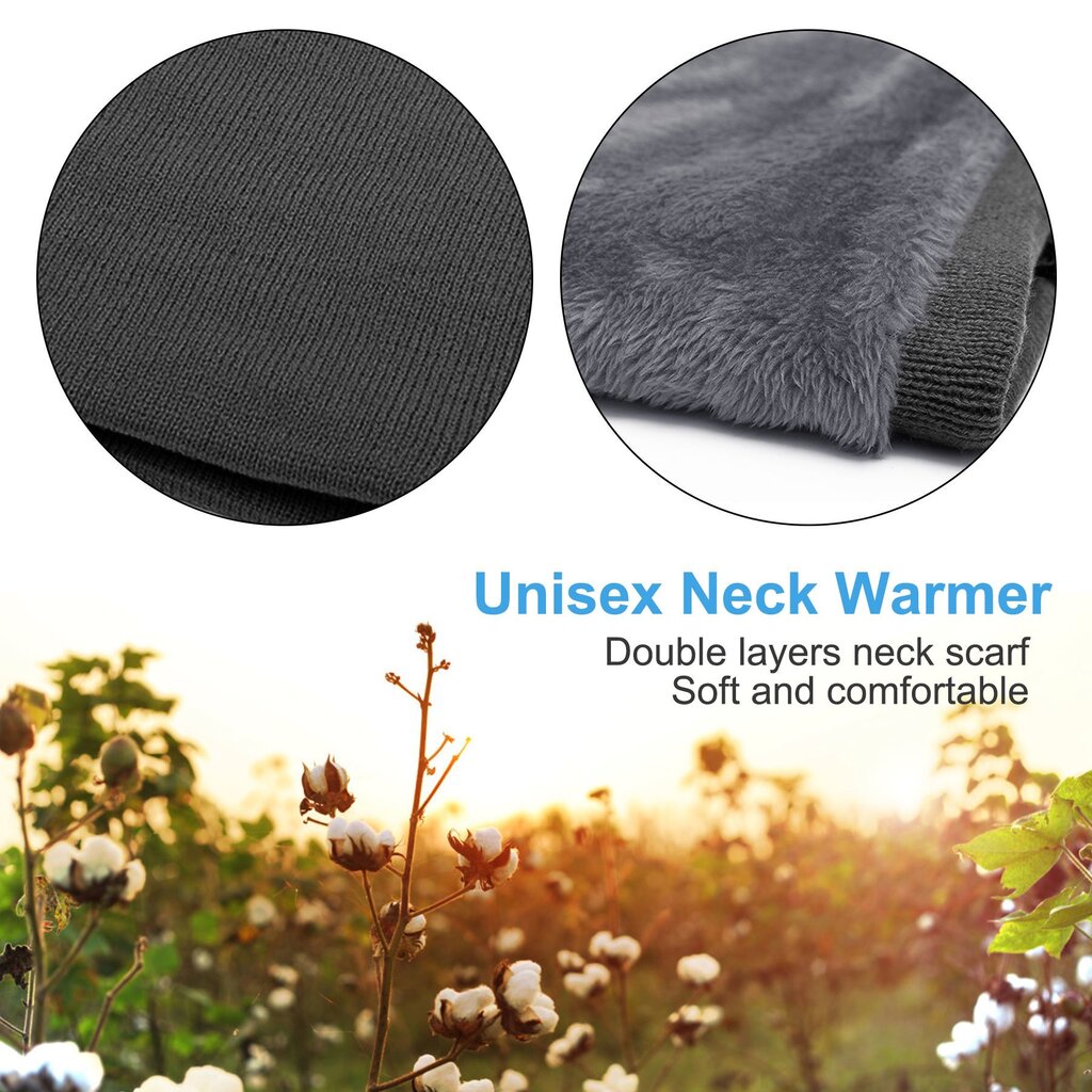 Su.B.dgn Neck Warmer, Men and Women, Sports Neck Gaiter, Skiing Tube Scarf, Double Layer – Black