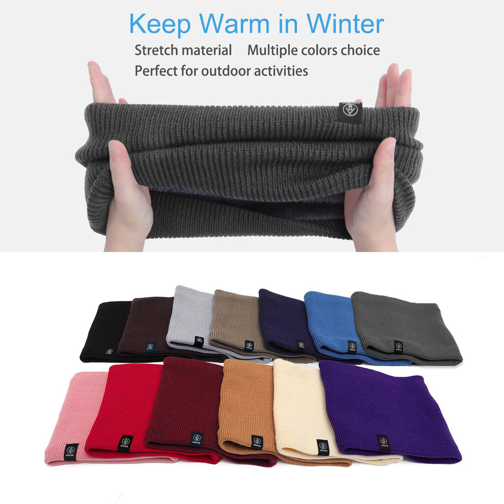 Su.B.dgn Neck Warmer, Men and Women, Sports Neck Gaiter, Skiing Tube Scarf, Double Layer – Black