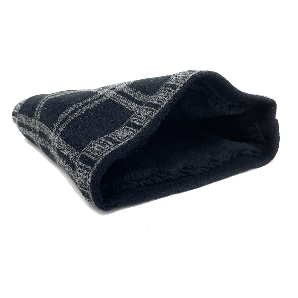 Su.B.dgn Neck Warmer – Winter Gaiter – Warm Double-Layer Knit Tube Scarf for Men & Women – One Size – Black Grey Patten 03