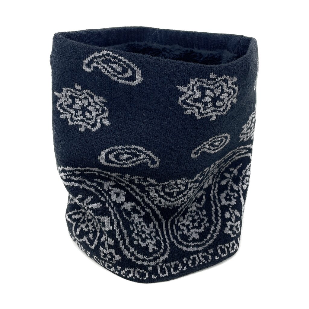 Su.B.dgn Neck Warmer – Winter Gaiter – Warm Double-Layer Knit Tube Scarf for Men & Women – One Size – Black Grey Patten 01