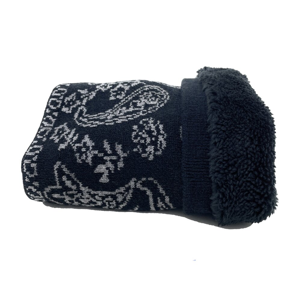 Su.B.dgn Neck Warmer – Winter Gaiter – Warm Double-Layer Knit Tube Scarf for Men & Women – One Size – Black Grey Patten 01